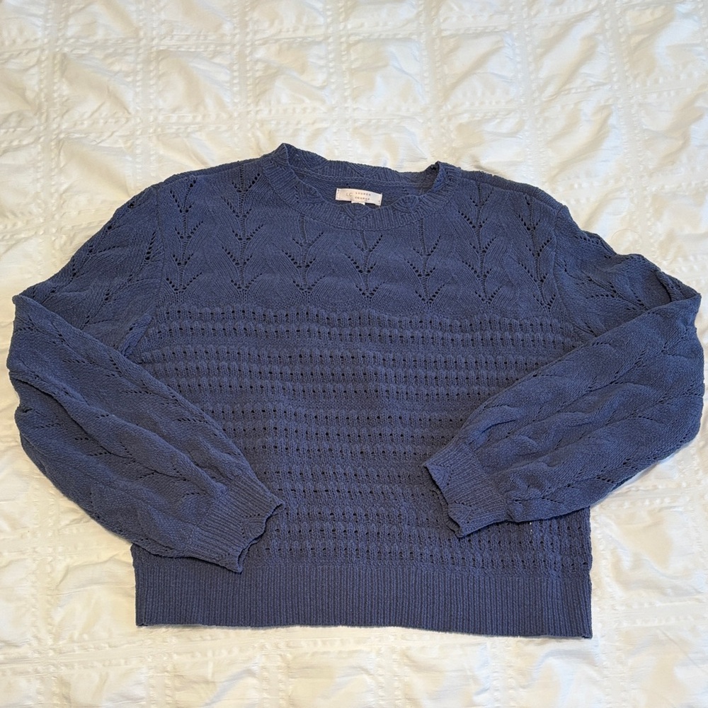 LC Lauren Conrad Navy Textured Sweater